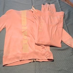 Rare find!  Peace Love World. Mini ribbed cotton modal poly blend Set